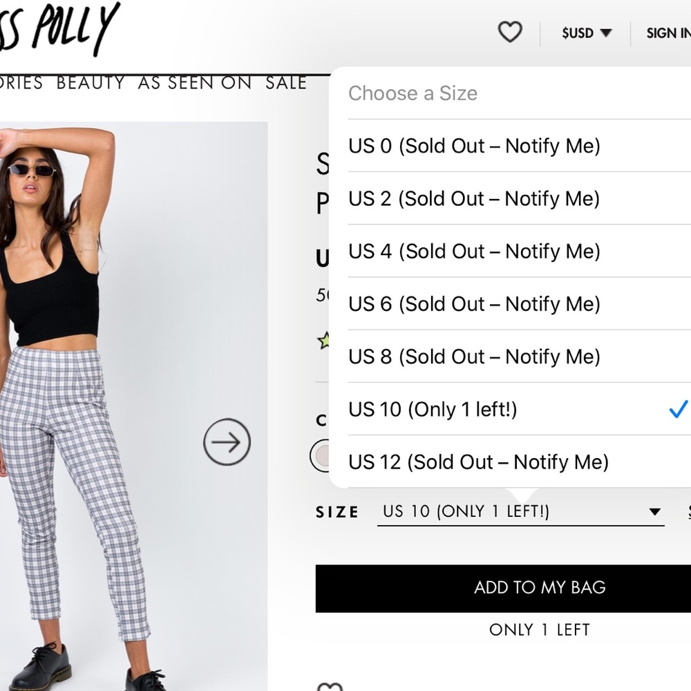 ✨NWT PRINCESS POLLY GINGHAM PANTS✨ - Picture 4 of 6